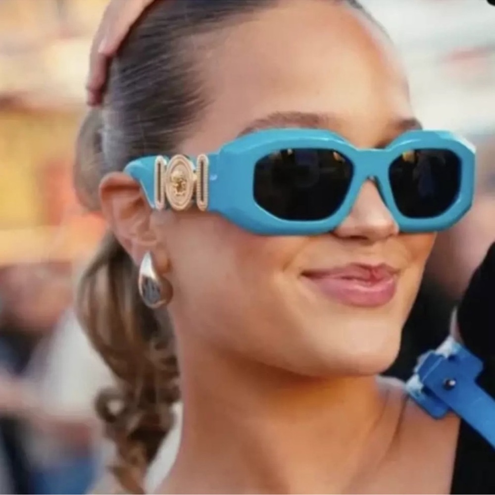 Versace Blue and Gold Sunglasses